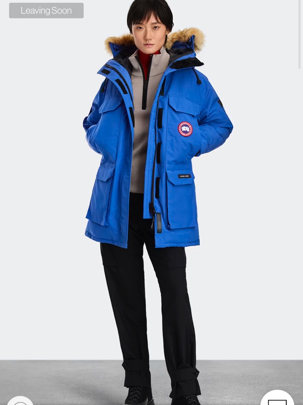 Canada Goose Blue Parka with Fur Trim Hood